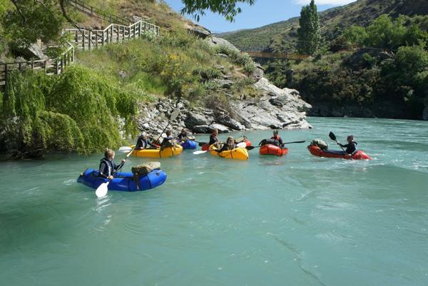Guests getting ready to set out on the mighty Kawarau River.